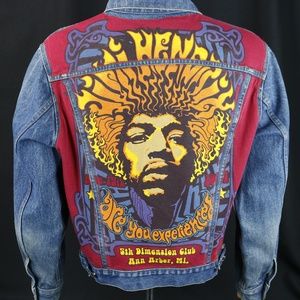 Jimi Hendrix Levis Jean Jacket Blue Denim Large 44